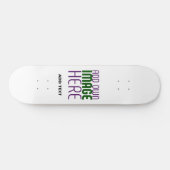 MODERN BEWERKBAAR EENVOUDIG WIT AFBEELDING TEKST S PERSOONLIJK SKATEBOARD (Horizontaal)