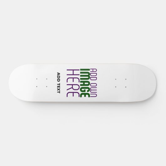 MODERN BEWERKBAAR EENVOUDIG WIT AFBEELDING TEKST S PERSOONLIJK SKATEBOARD (Horizontaal)