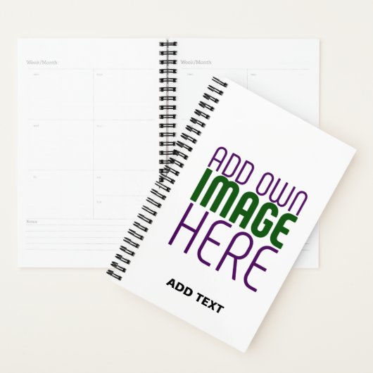 MODERN BEWERKBAAR EENVOUDIG WIT AFBEELDING TEKST S PLANNER (Display)
