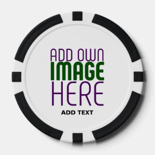 MODERN BEWERKBAAR EENVOUDIG WIT AFBEELDING TEKST S POKER CHIPS
