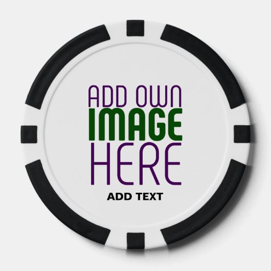 MODERN BEWERKBAAR EENVOUDIG WIT AFBEELDING TEKST S POKER CHIPS (Voorkant)