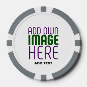 MODERN BEWERKBAAR EENVOUDIG WIT AFBEELDING TEKST S POKER CHIPS