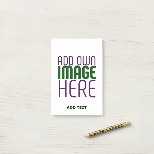 MODERN BEWERKBAAR EENVOUDIG WIT AFBEELDING TEKST S POST-IT® NOTES (Op bureau)