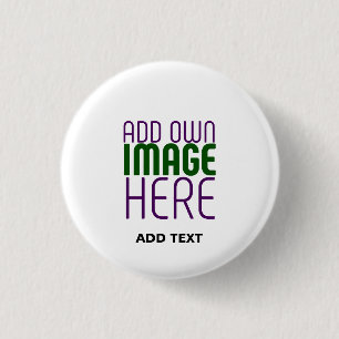 MODERN BEWERKBAAR EENVOUDIG WIT AFBEELDING TEKST S RONDE BUTTON 3,2 CM