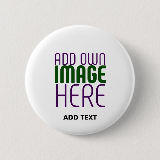 MODERN BEWERKBAAR EENVOUDIG WIT AFBEELDING TEKST S RONDE BUTTON 5,7 CM (Voorkant)