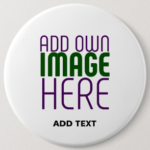 MODERN BEWERKBAAR EENVOUDIG WIT AFBEELDING TEKST S RONDE BUTTON 6,0 CM