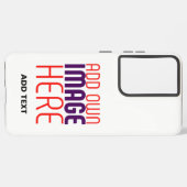 MODERN BEWERKBAAR EENVOUDIG WIT AFBEELDING TEKST S SAMSUNG GALAXY HOESJE (Achterkant horizontaal)