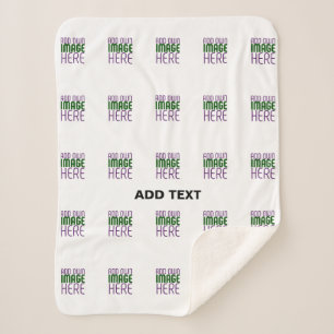 MODERN BEWERKBAAR EENVOUDIG WIT AFBEELDING TEKST S SHERPA DEKEN