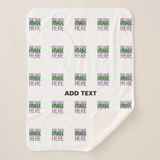 MODERN BEWERKBAAR EENVOUDIG WIT AFBEELDING TEKST S SHERPA DEKEN (Voorkant)