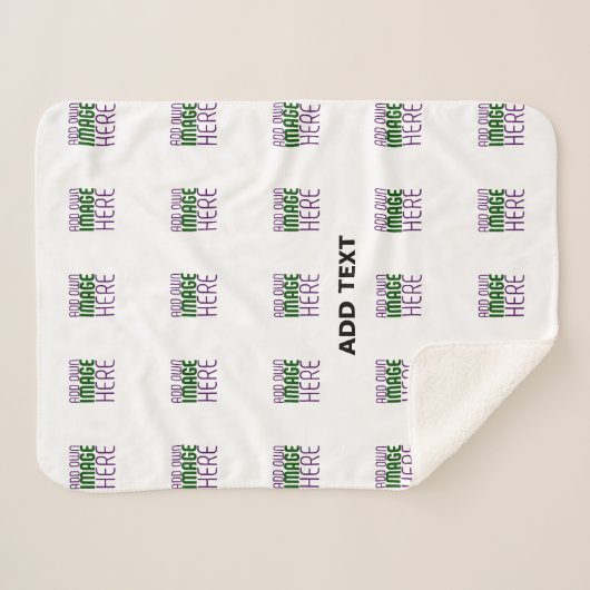 MODERN BEWERKBAAR EENVOUDIG WIT AFBEELDING TEKST S SHERPA DEKEN (Voorkant (horizontaal))