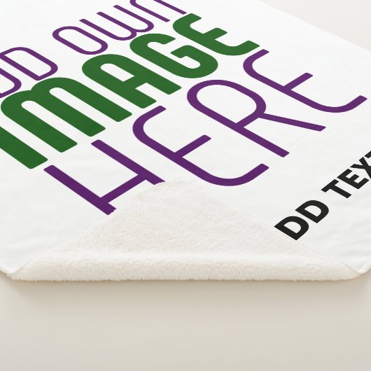 MODERN BEWERKBAAR EENVOUDIG WIT AFBEELDING TEKST S SHERPA DEKEN (3/4)