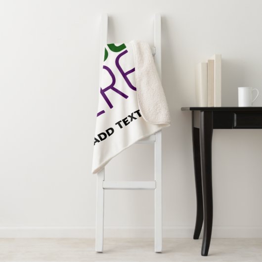 MODERN BEWERKBAAR EENVOUDIG WIT AFBEELDING TEKST S SHERPA DEKEN (In situ)