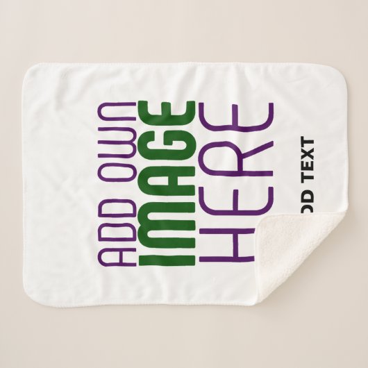 MODERN BEWERKBAAR EENVOUDIG WIT AFBEELDING TEKST S SHERPA DEKEN (Voorkant (horizontaal))