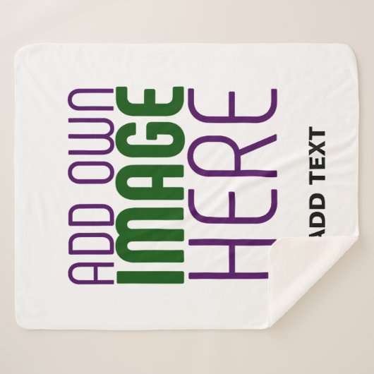 MODERN BEWERKBAAR EENVOUDIG WIT AFBEELDING TEKST S SHERPA DEKEN (Voorkant (horizontaal))