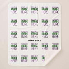 MODERN BEWERKBAAR EENVOUDIG WIT AFBEELDING TEKST S SHERPA DEKEN