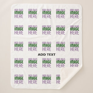 MODERN BEWERKBAAR EENVOUDIG WIT AFBEELDING TEKST S SHERPA DEKEN