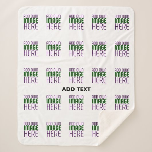 MODERN BEWERKBAAR EENVOUDIG WIT AFBEELDING TEKST S SHERPA DEKEN (Voorkant)