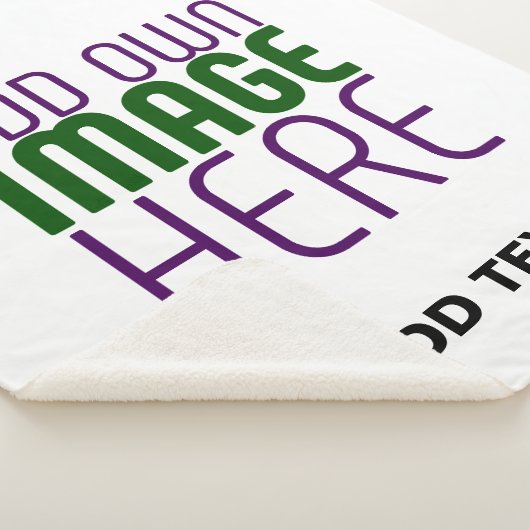 MODERN BEWERKBAAR EENVOUDIG WIT AFBEELDING TEKST S SHERPA DEKEN (3/4)