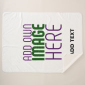 MODERN BEWERKBAAR EENVOUDIG WIT AFBEELDING TEKST S SHERPA DEKEN (Voorkant (horizontaal))