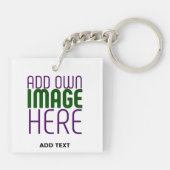 MODERN BEWERKBAAR EENVOUDIG WIT AFBEELDING TEKST S SLEUTELHANGER (Achterkant)