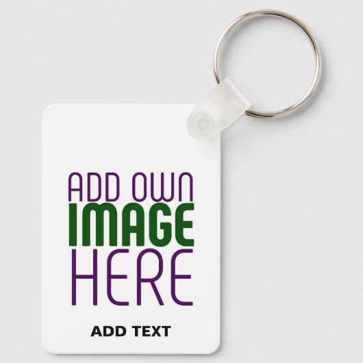 MODERN BEWERKBAAR EENVOUDIG WIT AFBEELDING TEKST S SLEUTELHANGER (Achterkant)