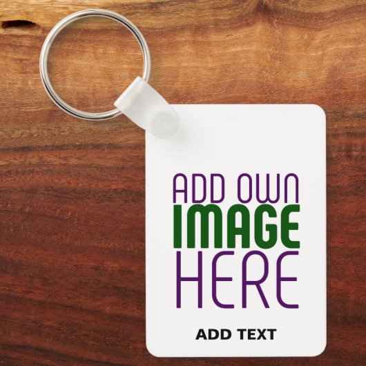 MODERN BEWERKBAAR EENVOUDIG WIT AFBEELDING TEKST S SLEUTELHANGER (Voorkant)