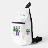 MODERN BEWERKBAAR EENVOUDIG WIT AFBEELDING TEKST S SLING BAG (Rechterhoek)