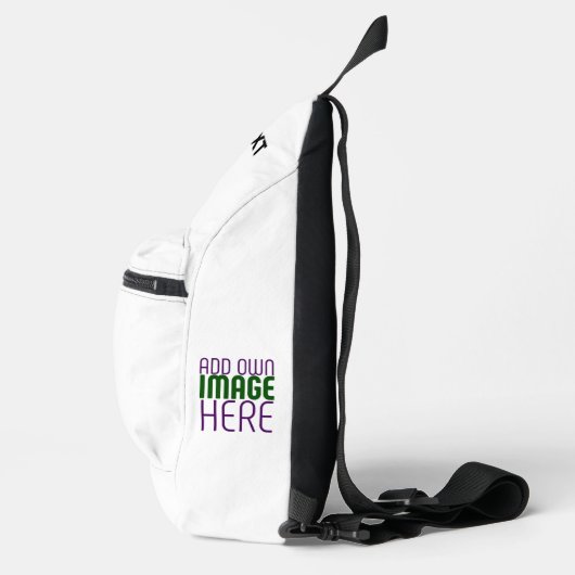 MODERN BEWERKBAAR EENVOUDIG WIT AFBEELDING TEKST S SLING BAG (Rechts)