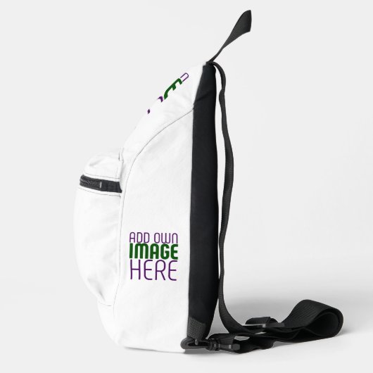 MODERN BEWERKBAAR EENVOUDIG WIT AFBEELDING TEKST S SLING BAG (Rechts)