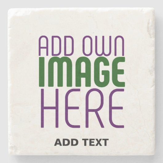 MODERN BEWERKBAAR EENVOUDIG WIT AFBEELDING TEKST S STENEN ONDERZETTER (Voorkant)