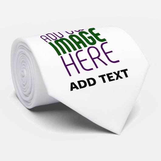 MODERN BEWERKBAAR EENVOUDIG WIT AFBEELDING TEKST S STROPDAS (Opgerold)