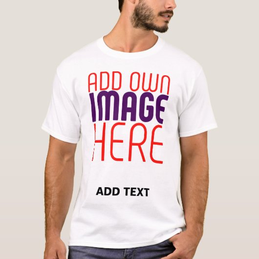 MODERN BEWERKBAAR EENVOUDIG WIT AFBEELDING TEKST S T-SHIRT (Voorkant)