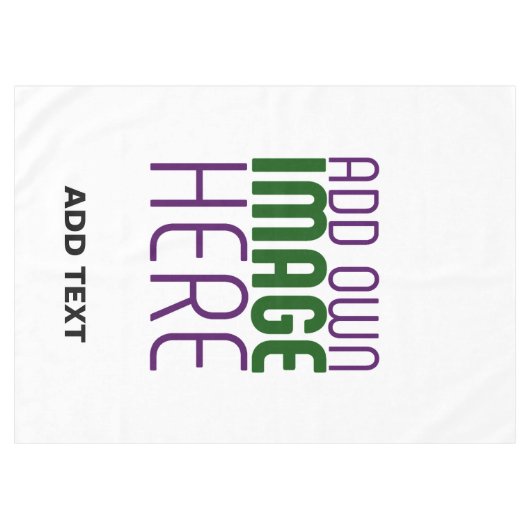 MODERN BEWERKBAAR EENVOUDIG WIT AFBEELDING TEKST S TAFELKLEED (Voorkant (Horizontaal))