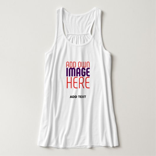 MODERN BEWERKBAAR EENVOUDIG WIT AFBEELDING TEKST S TANKTOP (Design voorkant)