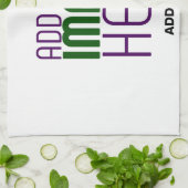 MODERN BEWERKBAAR EENVOUDIG WIT AFBEELDING TEKST S THEEDOEK (Gevouwen)