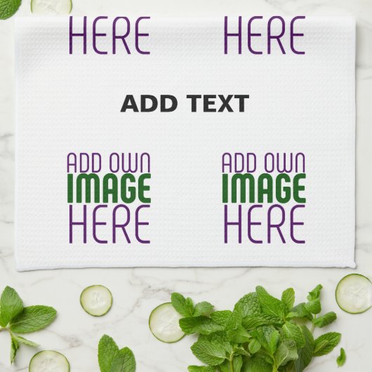 MODERN BEWERKBAAR EENVOUDIG WIT AFBEELDING TEKST S THEEDOEK (Gevouwen)