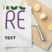 MODERN BEWERKBAAR EENVOUDIG WIT AFBEELDING TEKST S THEEDOEK (Quarter Fold)