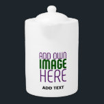 MODERN BEWERKBAAR EENVOUDIG WIT AFBEELDING TEKST S THEEPOT<br><div class="desc">DIT IS EEN ONTWERPAANPASSING VOOR KLANTEN. U KUNT LOGO,  FOTO,  TEKST EN KLEUREN WIJZIGEN,  VERGROTEN OF VERKLEINEN OP DE MANIER DIE U WILT. DANK U.</div>