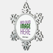 MODERN BEWERKBAAR EENVOUDIG WIT AFBEELDING TEKST S TIN SNEEUWVLOK ORNAMENT (Rechts)