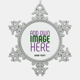 MODERN BEWERKBAAR EENVOUDIG WIT AFBEELDING TEKST S TIN SNEEUWVLOK ORNAMENT