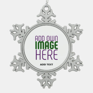 MODERN BEWERKBAAR EENVOUDIG WIT AFBEELDING TEKST S TIN SNEEUWVLOK ORNAMENT