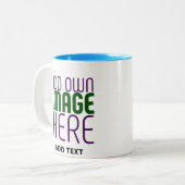 MODERN BEWERKBAAR EENVOUDIG WIT AFBEELDING TEKST S TWEEKLEURIGE KOFFIEMOK (Voorkant links)