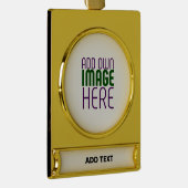 MODERN BEWERKBAAR EENVOUDIG WIT AFBEELDING TEKST S VERGULD BANNER ORNAMENT (Rechts)