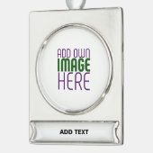 MODERN BEWERKBAAR EENVOUDIG WIT AFBEELDING TEKST S VERZILVERD BANNER ORNAMENT (Links)