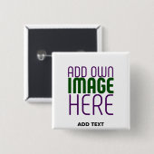 MODERN BEWERKBAAR EENVOUDIG WIT AFBEELDING TEKST S VIERKANTE BUTTON 5,1 CM (Voorkant /achterkant)