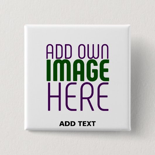 MODERN BEWERKBAAR EENVOUDIG WIT AFBEELDING TEKST S VIERKANTE BUTTON 5,1 CM (Voorkant)