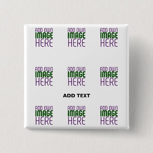 MODERN BEWERKBAAR EENVOUDIG WIT AFBEELDING TEKST S VIERKANTE BUTTON 5,1 CM (Voorkant)