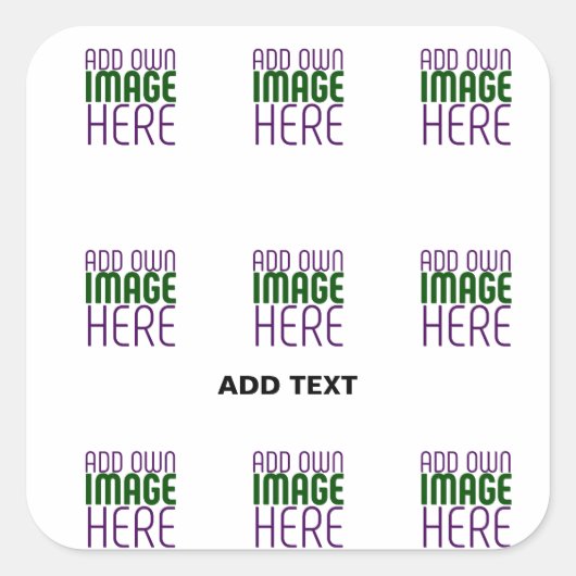 MODERN BEWERKBAAR EENVOUDIG WIT AFBEELDING TEKST S VIERKANTE STICKER (Voorkant)