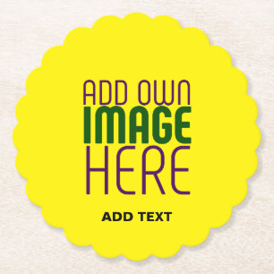 MODERN BEWERKBAAR HELDERGEEL AFBEELDING TEKST SJAB KARTONNEN ONDERZETTERS