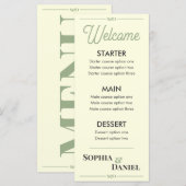 Modern Bewerkbaar Huwelijksmenu Menu (Voorkant / Achterkant)
